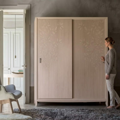 Garde-robe Meubles de chambre Armoires en bois Ameublement beige