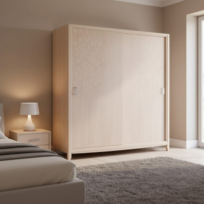 Garde-robe Meubles de chambre Armoires en bois Ameublement beige
