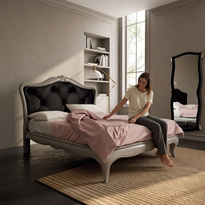 Lit Gris Luxe Lit en Bois Chambre Design Italien Art Déco Nouveau