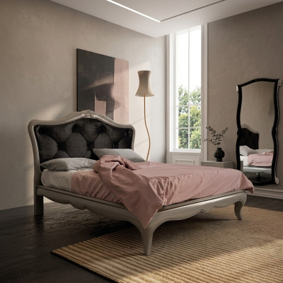 Lit Gris Luxe Lit en Bois Chambre Design Italien Art Déco Nouveau