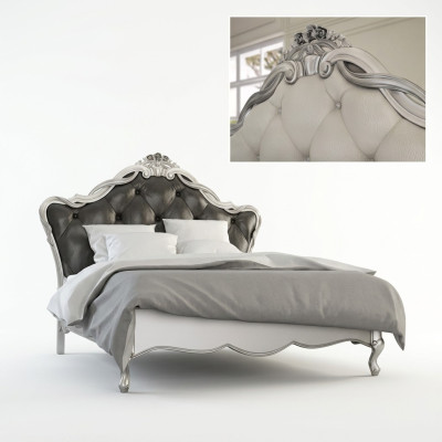 Design de literie de luxe pour lits doubles. Chambre à coucher italienne en bois massif.