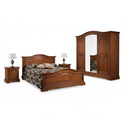 Lit double Mobilier italien Lit de luxe en bois Cadre de lit Chambre à coucher neuve