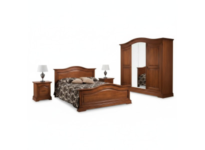 Lit double Mobilier italien Lit de luxe en bois Cadre de lit Chambre à coucher neuve