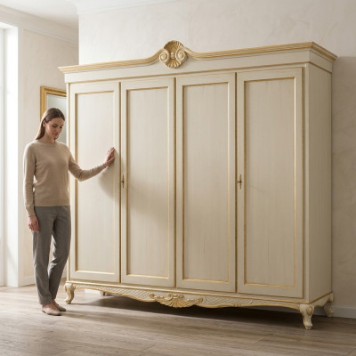 Meubles classiques Étagère Armoire Chambre Design italien Bois neuf