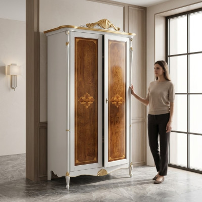 Armoire blanche Armoire de luxe Chambre à coucher Meubles en bois Armoires neufs