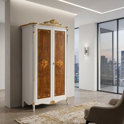 Armoire blanche Armoire de luxe Chambre à coucher Meubles en bois Armoires neufs