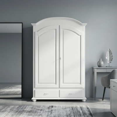 Armoire de luxe Meuble de chambre en bois blanc Mobilier