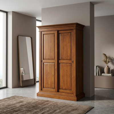 Armoire en bois massif Mobilier de chambre Armoire Marron Armoires