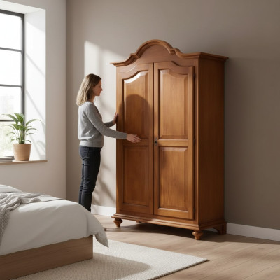 Armoire Armoires de Luxe Armoire Mobilier en Bois Chambre Marron