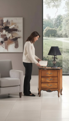 Table de chevet avec 3 tiroirs design de cabinet en bois meuble italien neuf
