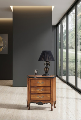 Table de chevet avec 3 tiroirs design de cabinet en bois meuble italien neuf