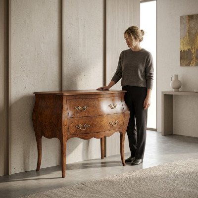Meubles italiens Commode marron en bois de concepteur pour chambre à coucher.
