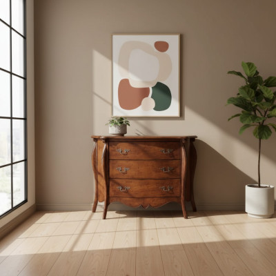 Commode Marron de style italien en bois Meubles design classique Nouveau