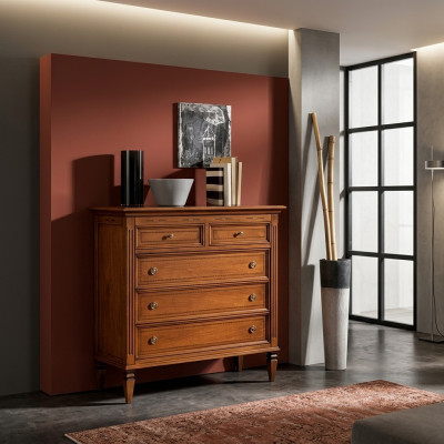 Commode de chambre de luxe avec 5 tiroirs Design de meuble en bois Nouveau