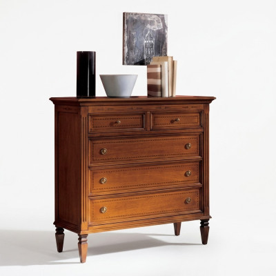 Commode de chambre de luxe avec 5 tiroirs Design de meuble en bois Nouveau