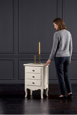 Table de chevet de luxe Consoles Table d'appoint Meubles en bois Chambre Blanche neuve