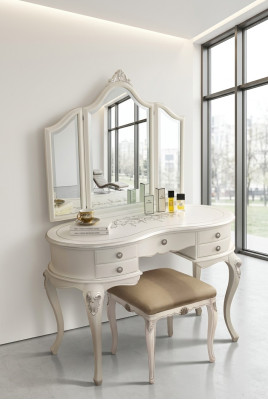 Coiffeuse avec miroir Ensemble complet Chambre à coucher neuf 2 pièces. Console