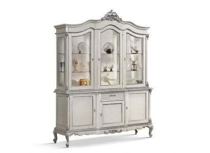 Vitrine Armoire en verre Bois massif Vitrine Buffet Salon italien Mobilier neuf