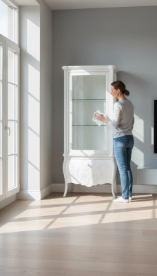 Vitrine classique Commode Vitrine Armoire Meuble vitrine en verre
