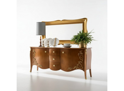 Buffet Mobilier italien Miroir Commode en deux parties Buffet Armoire en bois
