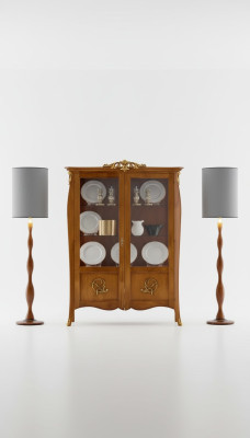 Vitrine de présentation en bois de luxe Buffet Design Marron Mobilier italien Armoire nouveau