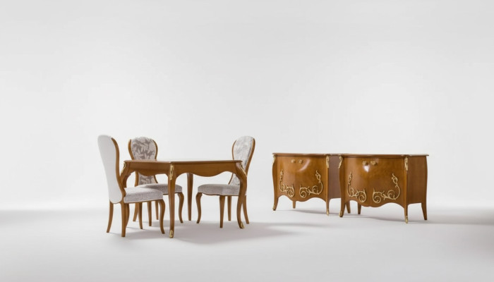 Table à manger Salle à manger Marron Ensemble de salle à manger Classique Table r 4x Chaises Ensemble 6 pièces