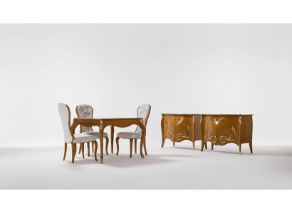Table à manger Salle à manger Marron Ensemble de salle à manger Classique Table r 4x Chaises Ensemble 6 pièces