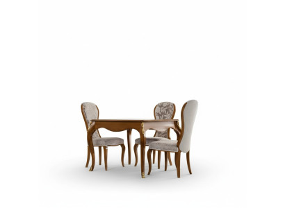 Ensemble de salle à manger de luxe Marron, Ensemble de table classique 4 chaises 5 pièces.