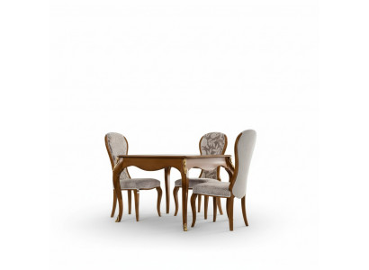 Ensemble de salle à manger de luxe Marron, Ensemble de table classique 4 chaises 5 pièces.