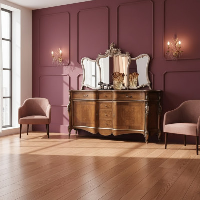 Bahut avec miroir Bahut de salon Design de meubles Armoire Marron neuf
