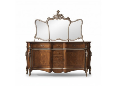 Bahut avec miroir Bahut de salon Design de meubles Armoire Marron neuf