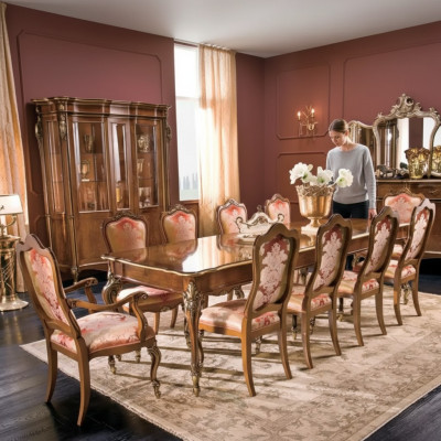 Table à manger 10 chaises Groupe Salle à manger Salon Suite Set de meubles 11 pièces