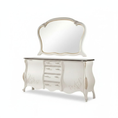 Buffet avec miroir Buffet de salon Mobilier en bois Design Blanc neuf
