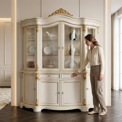 Vitrine Meubles de luxe italiens présentoirs buffet armoire en verre design