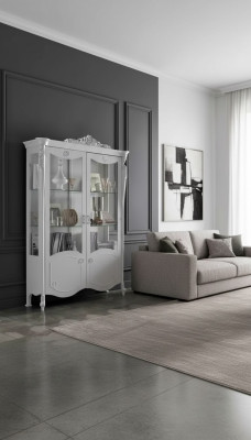 Le style luxueux de l'armoire de garde-robe affiche le design du buffet de la vitrine de l'ameublement italien.
