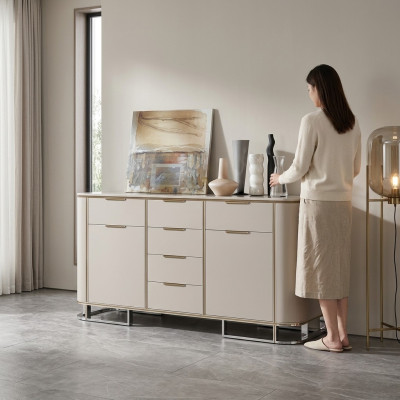 Buffet meuble en bois italien Design de meubles de luxe blanc Commode Armoire nouvelle