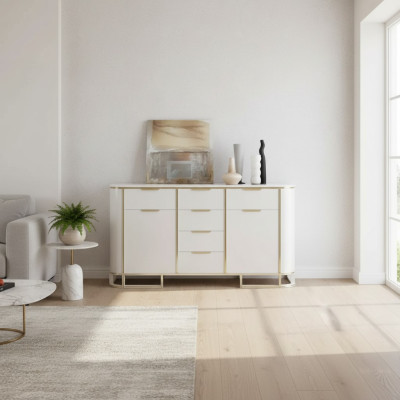 Buffet meuble en bois italien Design de meubles de luxe blanc Commode Armoire nouvelle