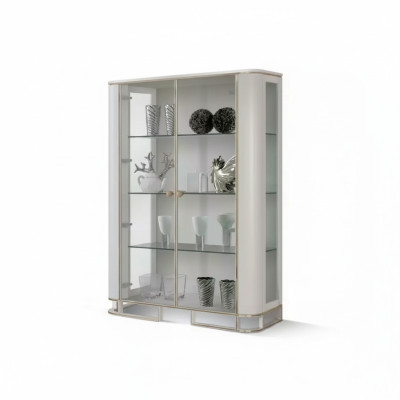 Meuble de vitrine de designer en bois blanc de luxe Vitrine d’exposition Design Cabinet Mobilier en bois italien
