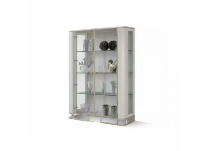 Meuble de vitrine de designer en bois blanc de luxe Vitrine d’exposition Design Cabinet Mobilier en bois italien