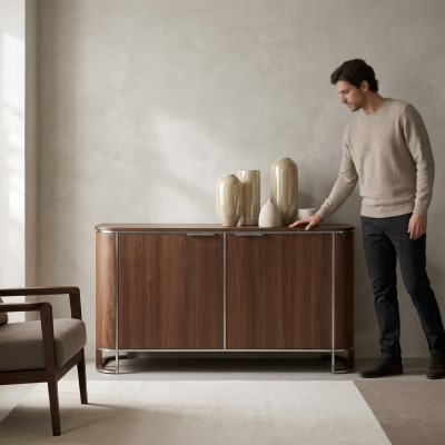 Buffet de designer Armoires de luxe Commode Marron Design classique neuf