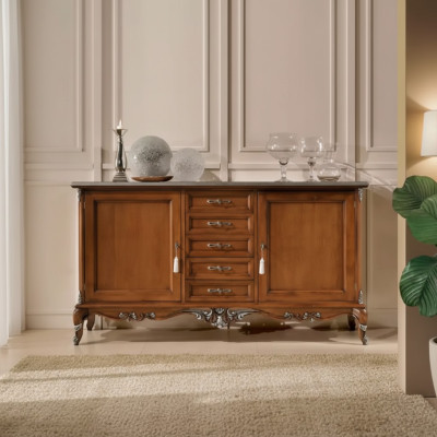 Buffet Commode Buffet en bois massif Salle de séjour Italie Armoire Mobilier