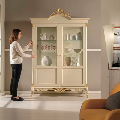 Conception Armoire en bois Vitrine Armoires Mobilier de style italien Bahut