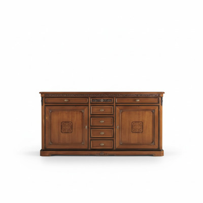 Design de meuble d'appoint classique, commodes en bois brun de luxe, armoire en bois.