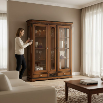 Meubles de luxe italiens pour le salon Vitrine Armoire Style classique nouveau