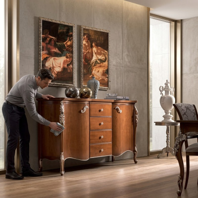Meuble de rangement Buffet Armoires en bois massif italien marron neuf