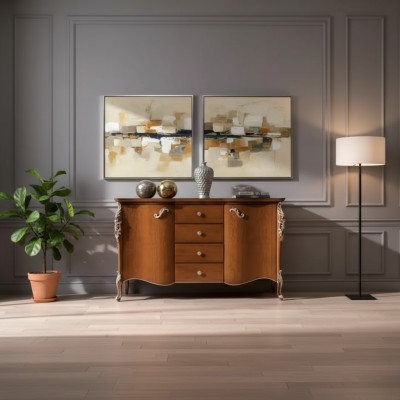 Meuble de rangement Buffet Armoires en bois massif italien marron neuf