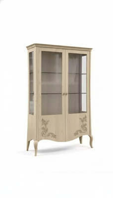Vitrine en bois de luxe de design classique Buffet italien beige