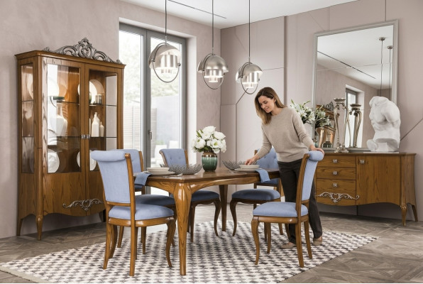 Salle à manger Ensemble Table 6x Chaises Design Buffet Mobilier Luxe neuf