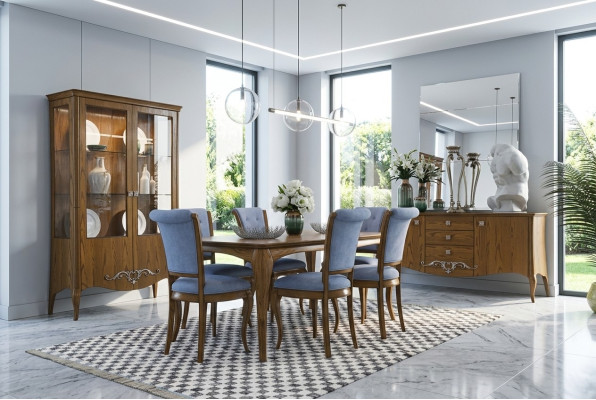 Salle à manger Ensemble Table 6x Chaises Design Buffet Mobilier Luxe neuf