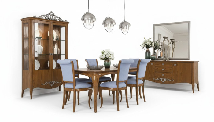 Salle à manger Ensemble Table 6x Chaises Design Buffet Mobilier Luxe neuf